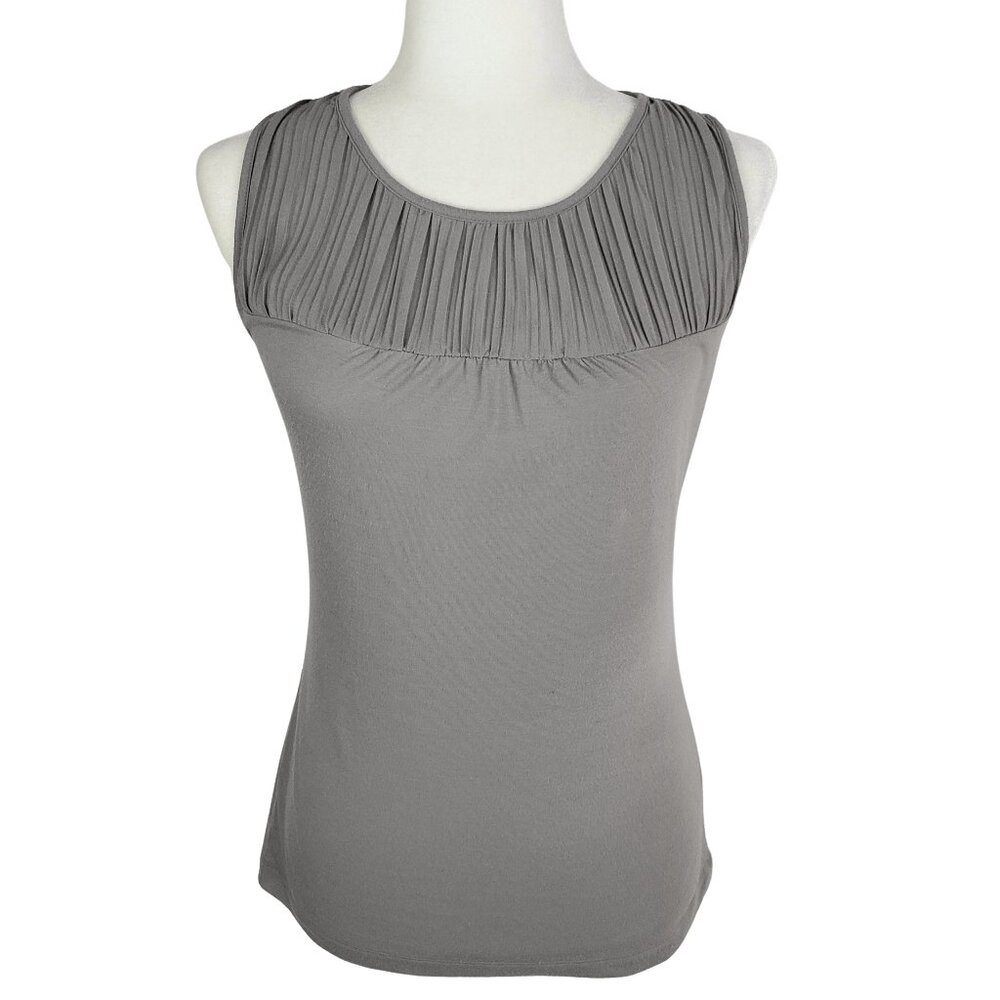 Banana Republic Factory NWOT Pleated Sleeveless Top Blouse Gray Y2K Women's XS